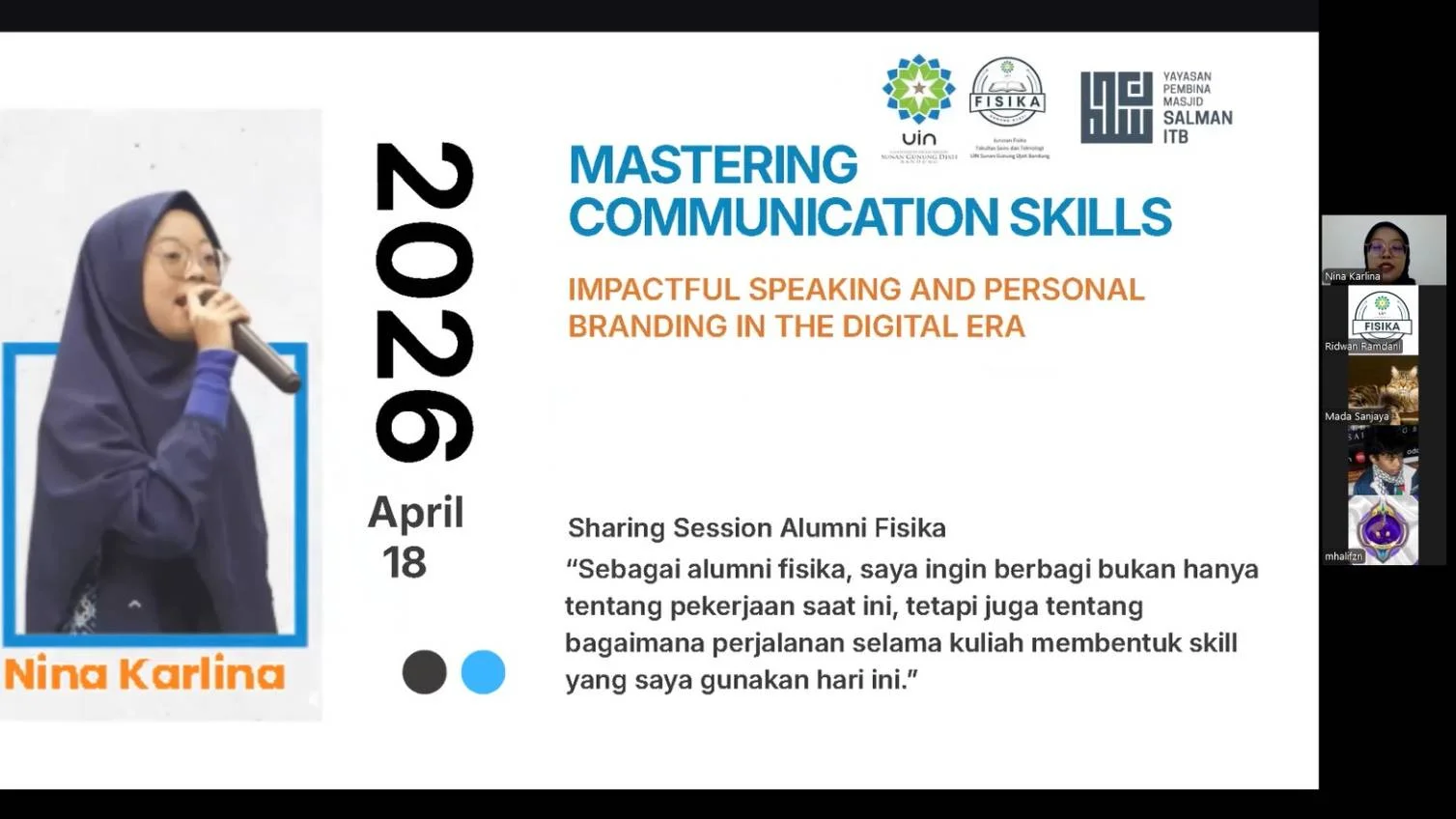 Sharing Alumni Fisika Jilid 16: Meningkatkan Keterampilan Komunikasi di Era Digital